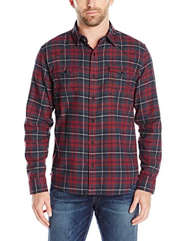 True Religion Ozone Flannel Plaid Western Button Down Shirt in Red for ...