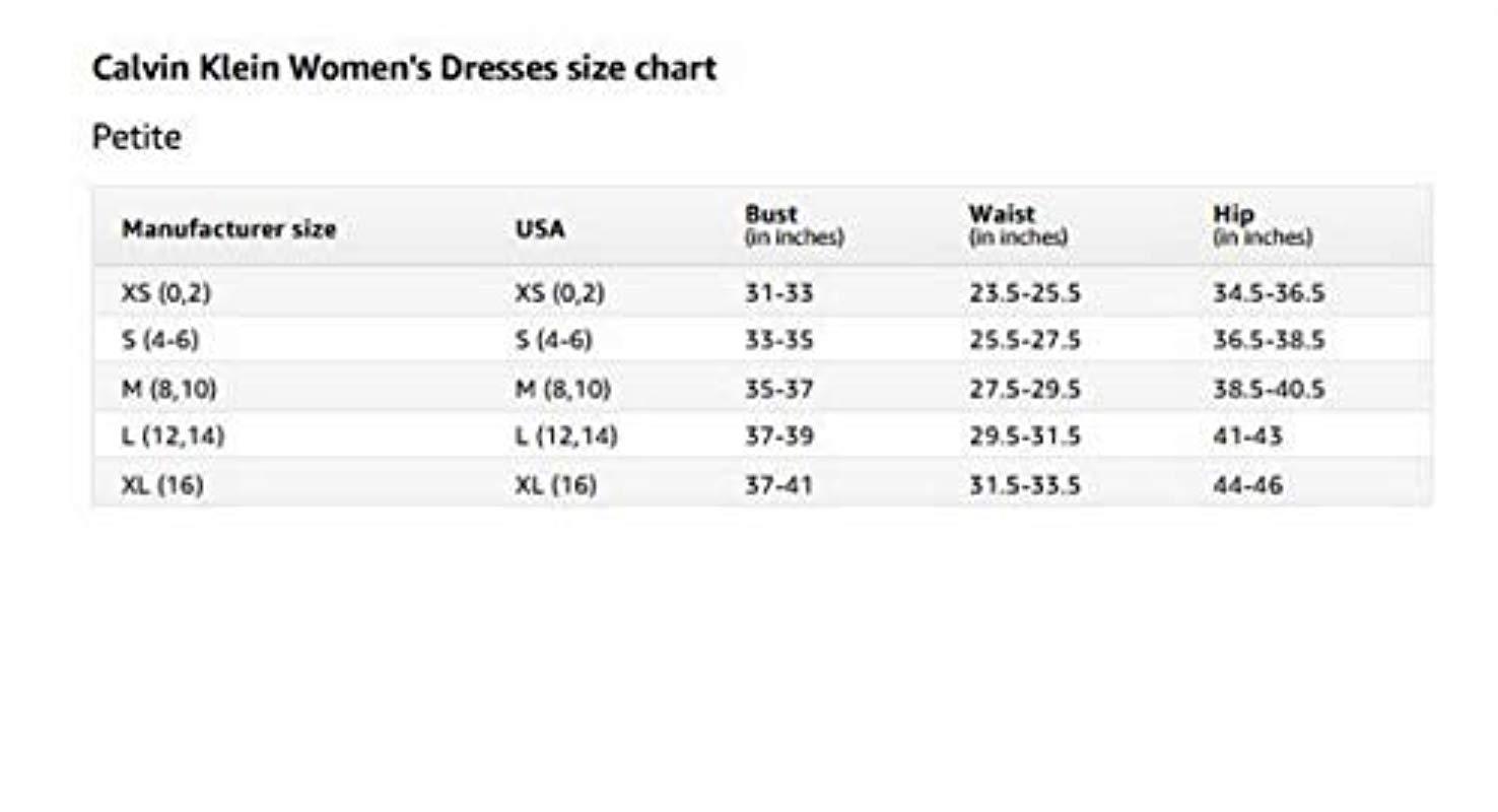 calvin klein swimsuit size chart