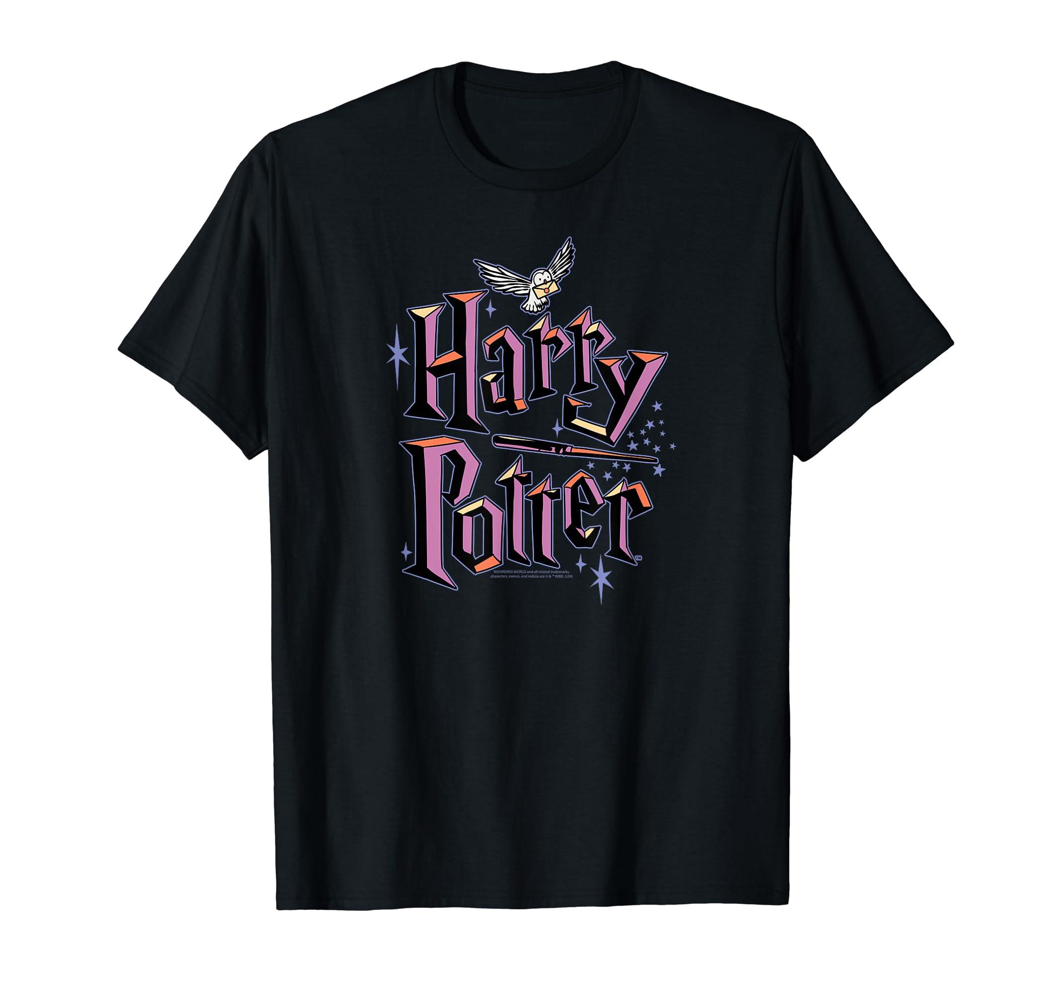 Amazon Essentials Harry Potter Multicolor Purple Logo T shirt in