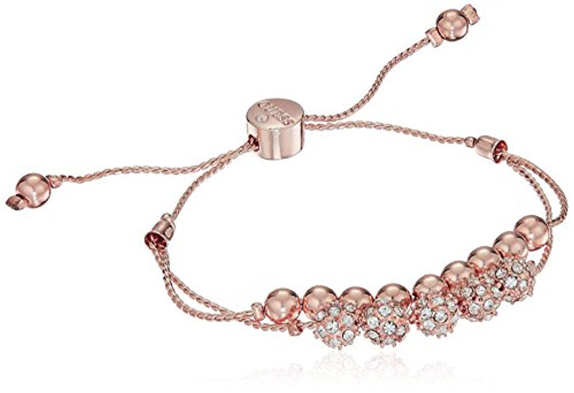 Guess Rose Gold Bracelet With Stones in Metallic | Lyst