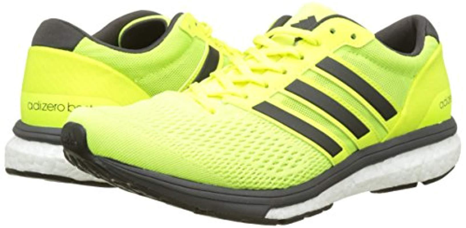 adidas Adizero Boston 6 M Competition Running Shoes in Yellow for Men - Lyst