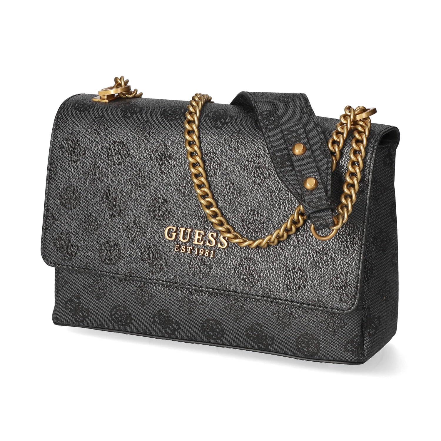 Fynna Convertible Crossbody Flap Bag Charcoal Logo
