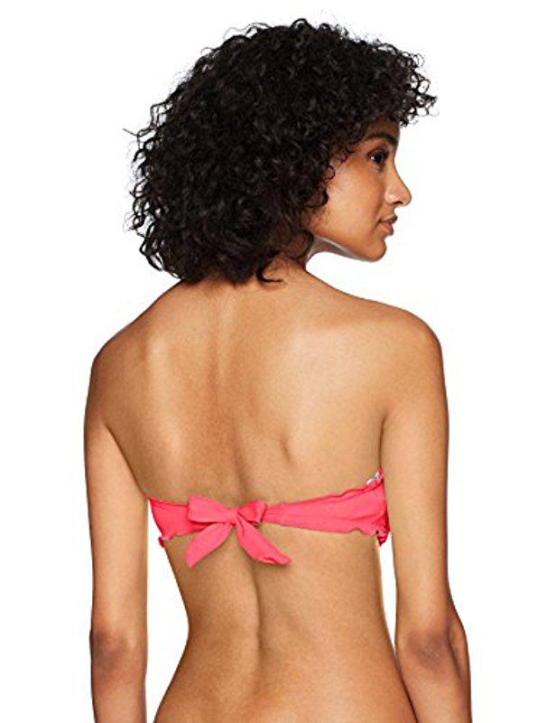 ruffle trim bandeau bikini top