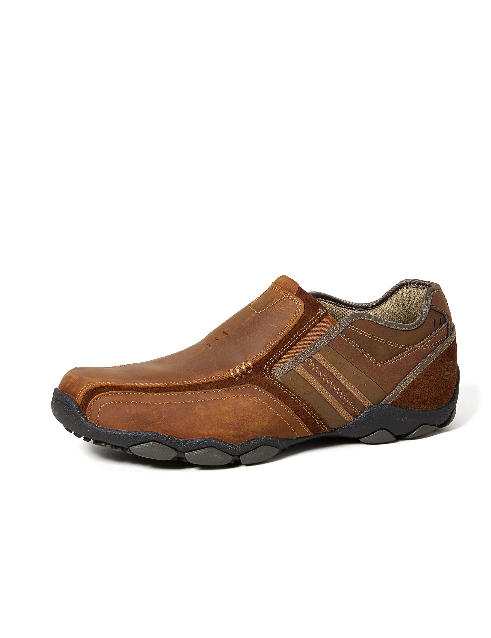 skechers men's brown leather shoes