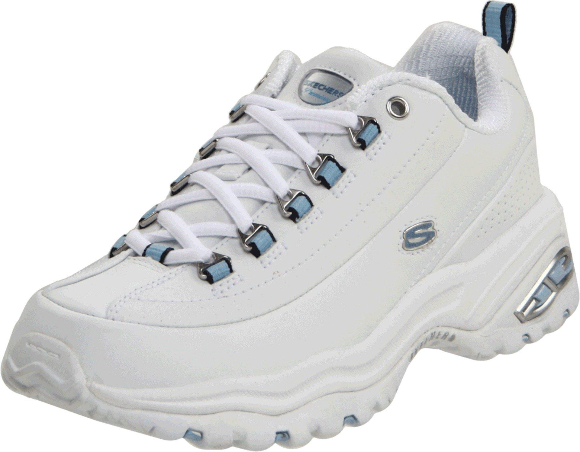 Skechers Premiums White Smooth Leather/blue Trim 8.5 - Save 51% | Lyst