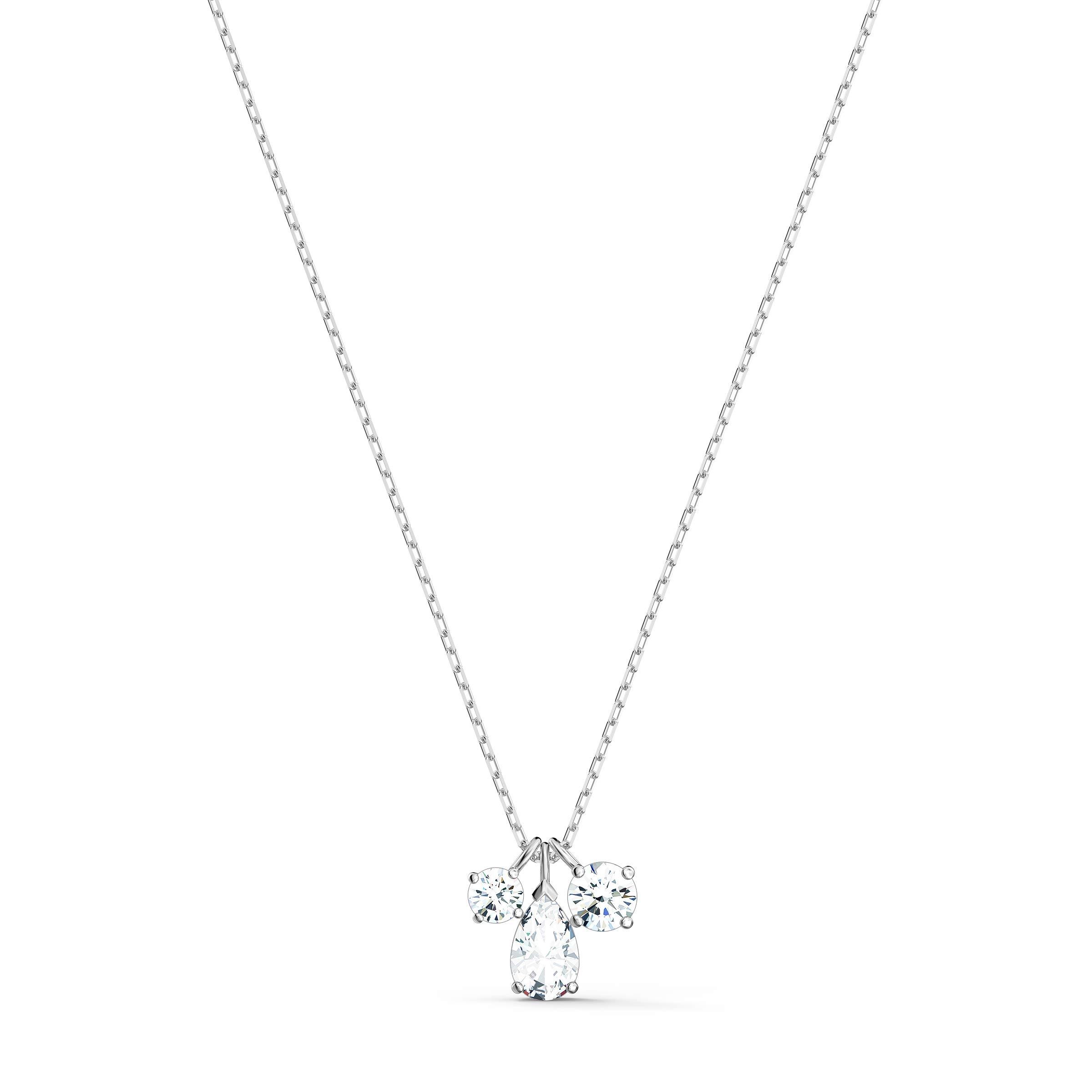 Swarovski Attract Cluster Pendant Necklace With Pear And Circle Cut Clear  Crystals On A Rhodium Plated Setting With Matching Chain in Silver  (Metallic) - Save 36% - Lyst