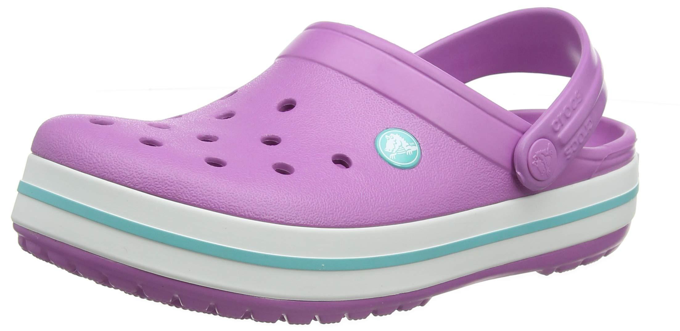 purple and pink crocs