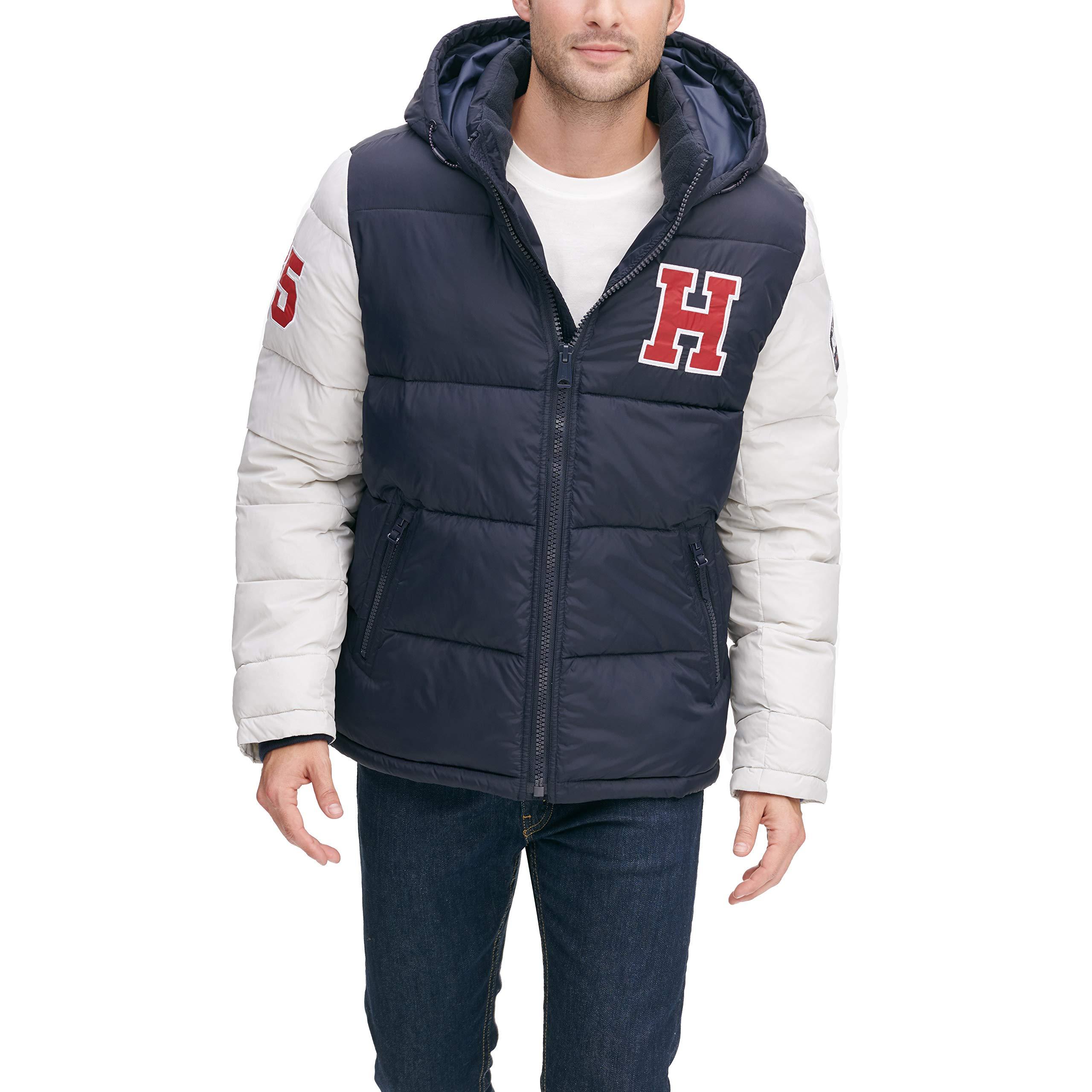 Tommy Hilfiger Hooded Puffer Jacket in Blue for Men | Lyst