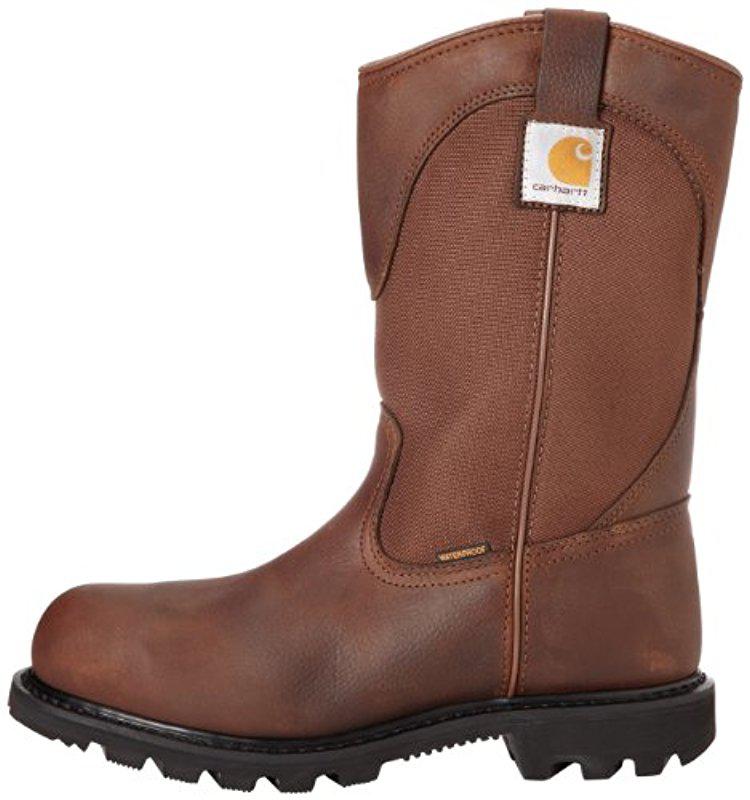 Carhartt 11" Wellington Waterproof Steel Toe Leather Pull-on Work Boot  Cmp1220 in Brown for Men - Lyst
