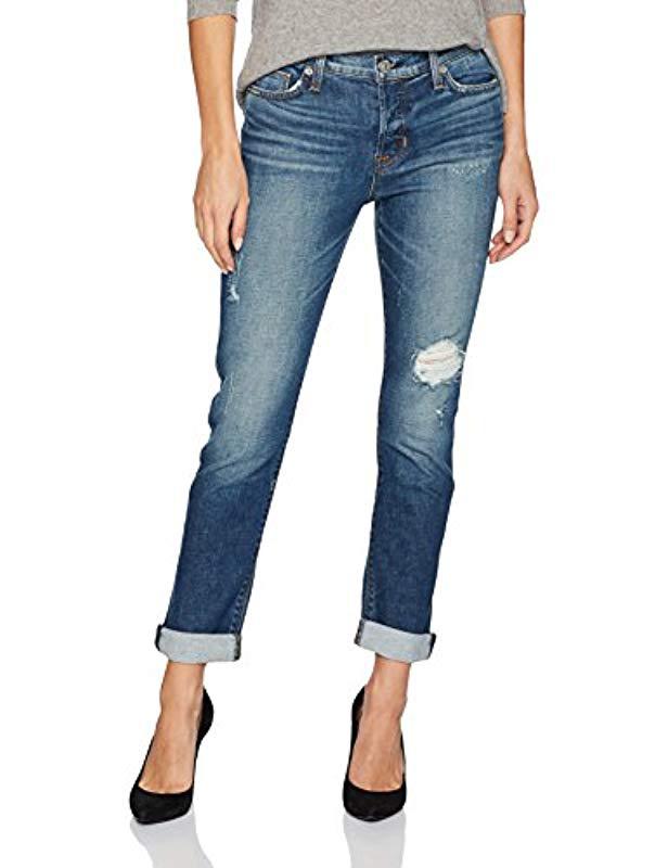 Hudson Jeans Womens Riley Crop Easy Slim Boyfriend 5 Pocket Jeans