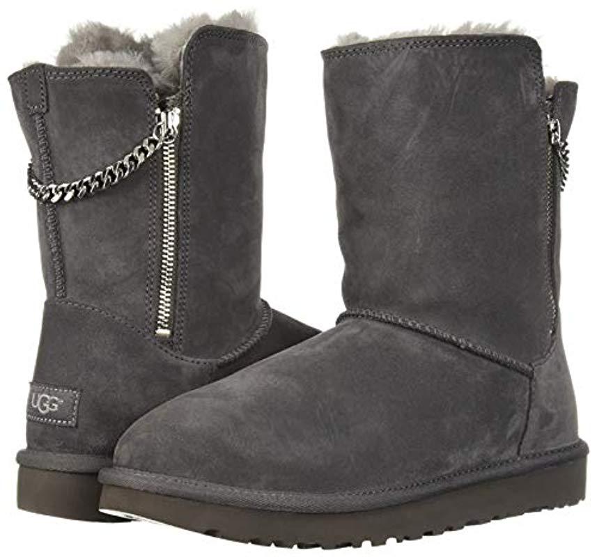 ugg women's w classic short sparkle zip fashion boot