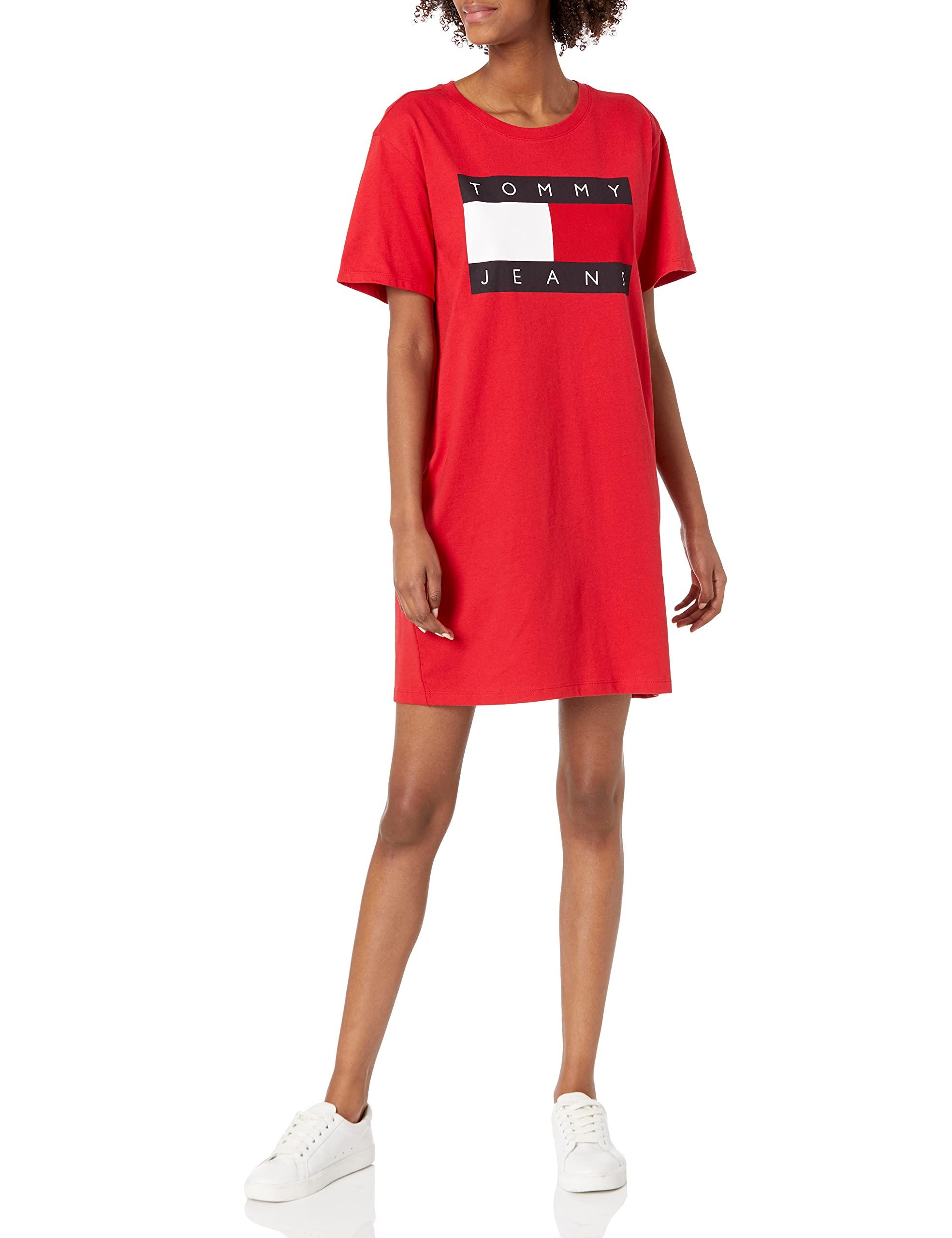 Tommy Hilfiger T-Shirt mit grafischem Muster Lässiges Kleid in Grau -  Sparen Sie 54% | Lyst DE