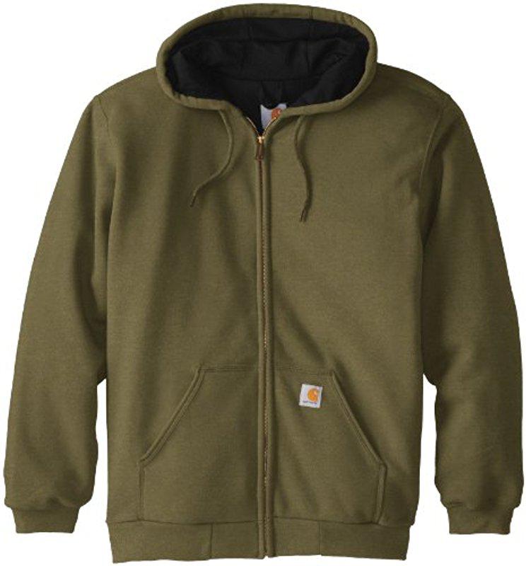 Carhartt Cotton Rain Defender Rutland Thermal Lined Hooded Zip Front ...