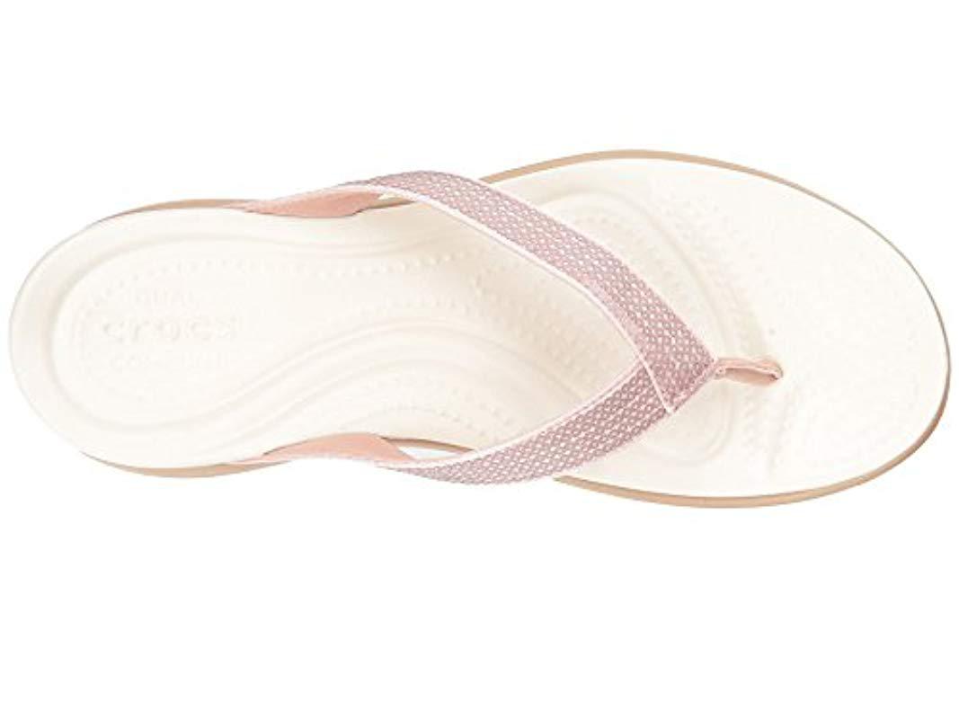crocs capri v sequin rose gold