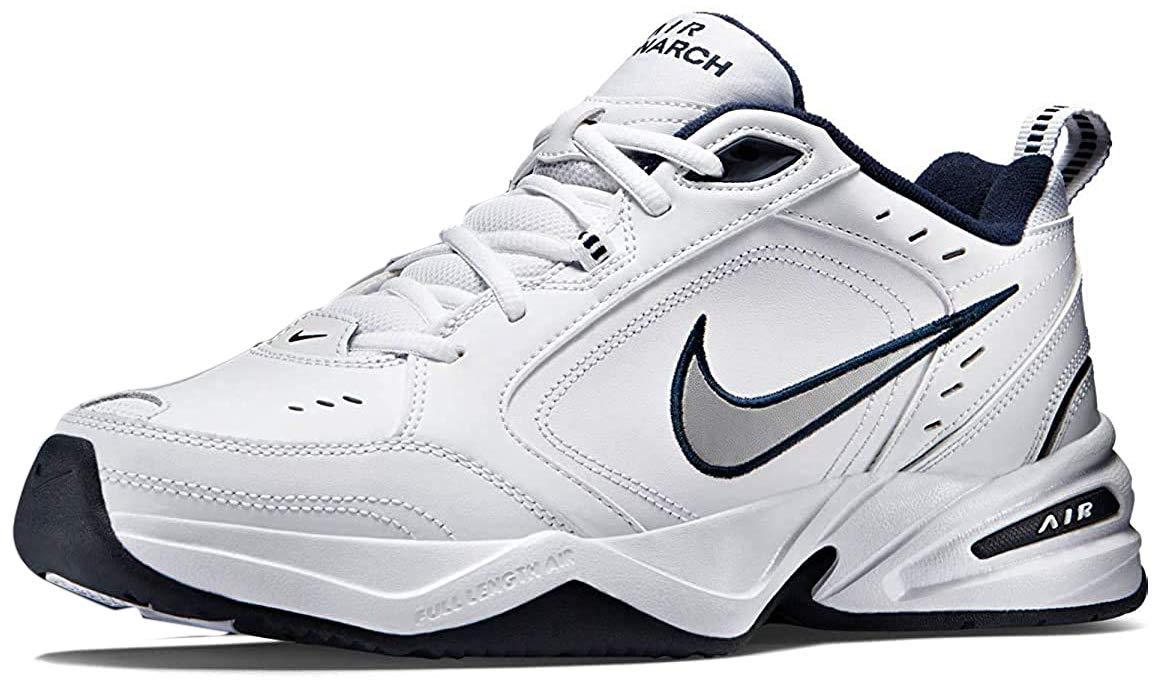 Nike Air Monarch Iv Running Shoe Metallic Silver/mid Navy in Black for ...