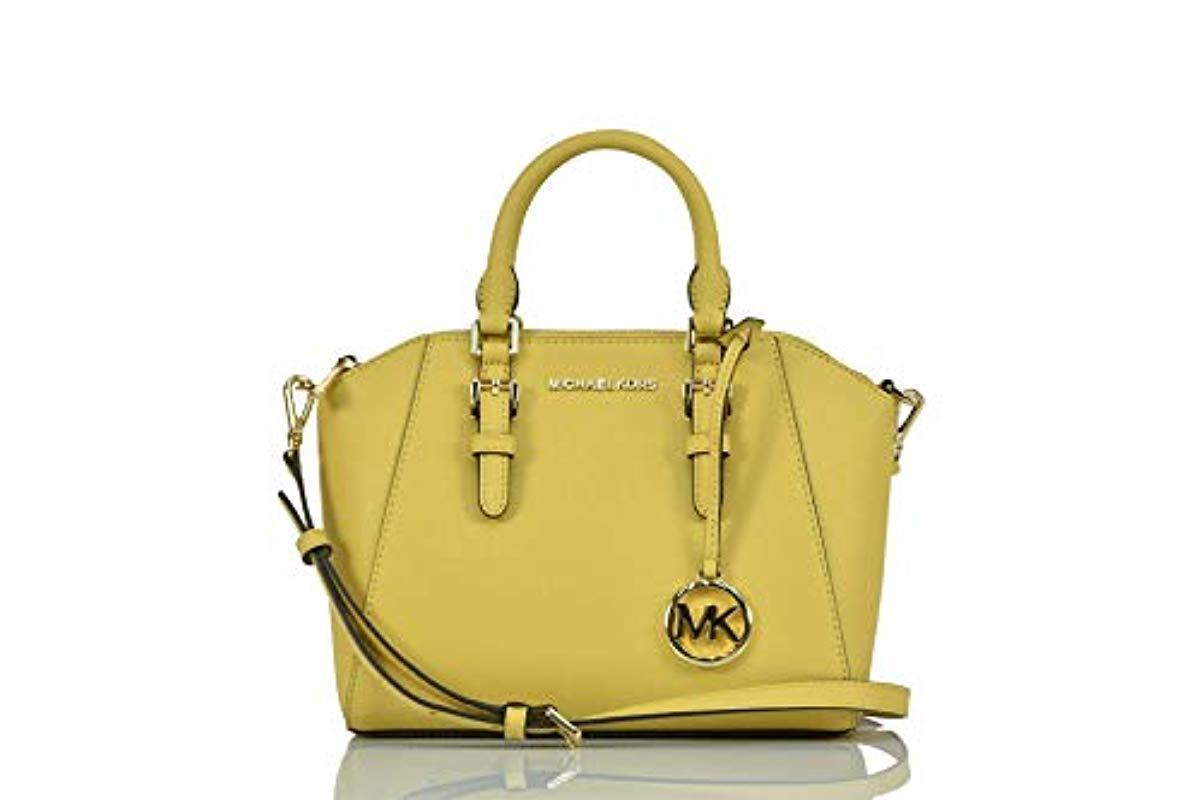 Ciara Medium Saffiano Leather Messenger Bag di Michael Kors in Giallo | Lyst