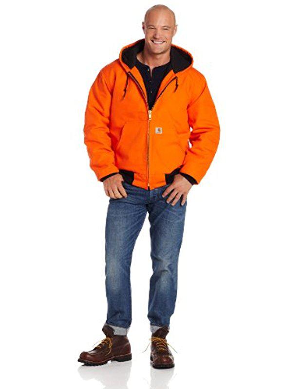 Carhartt Quilted Flannel Lined Duck Active Jacket in Orange for Men 