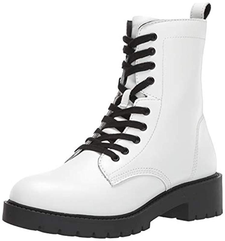 Contemporáneo notificación Preservativo Steve Madden Guided Combat Boot in White | Lyst