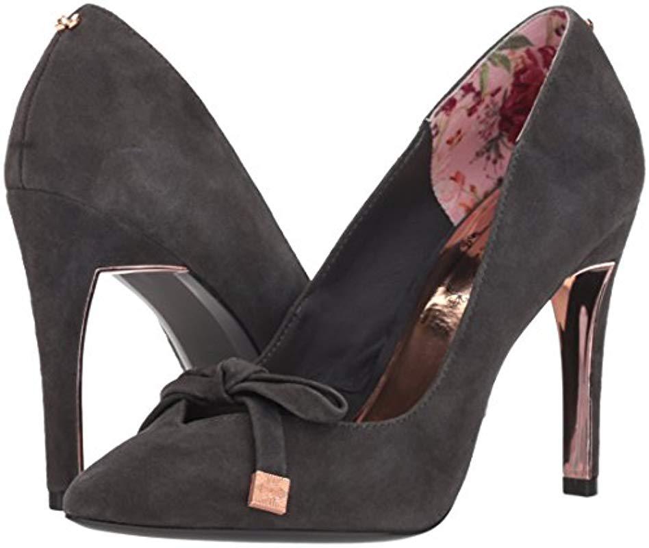 Ted Baker Suede Gewell Pump in Charcoal 