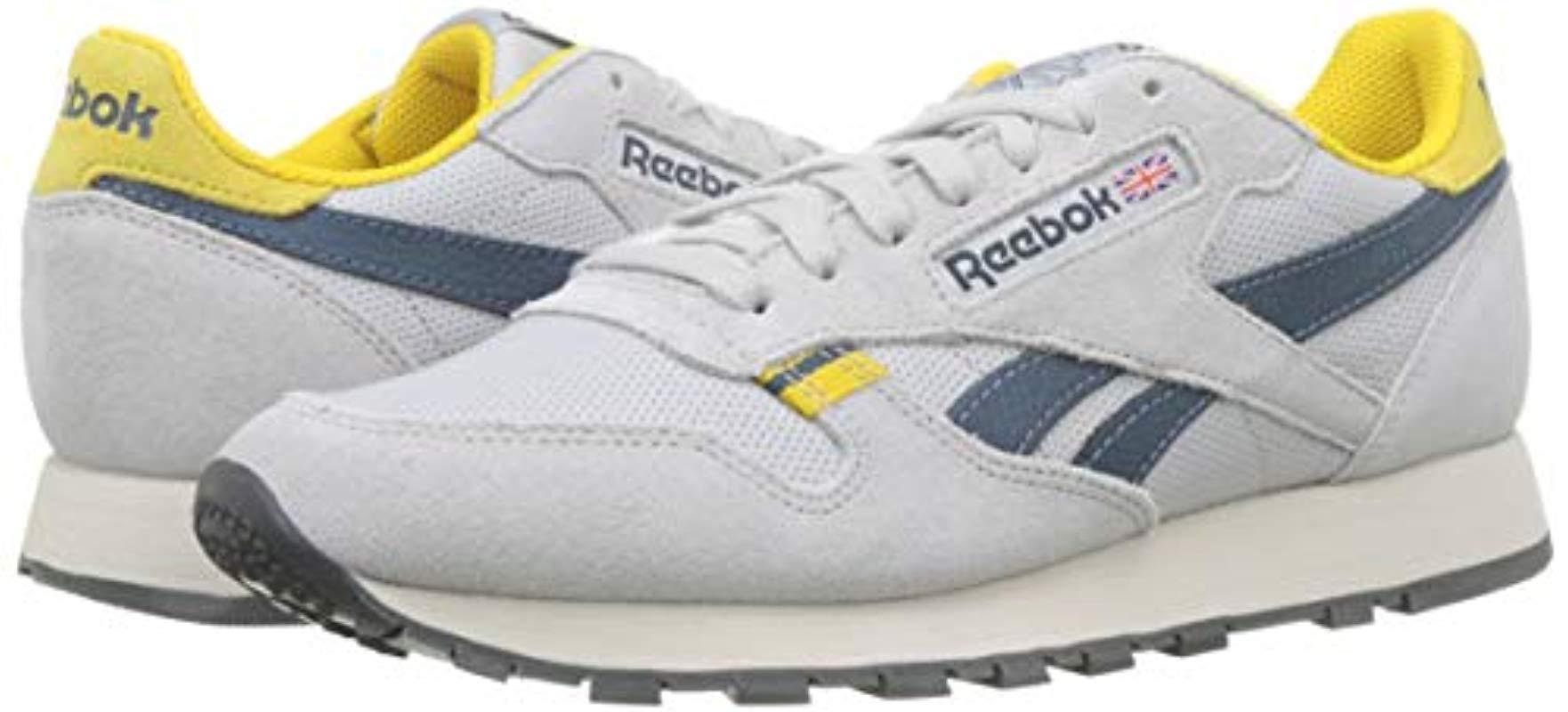 Reebok Cl Leather Mu Low-top Sneakers, Grau (web-steel/urban Yellow/blue  Hills/stucco/grey 0), 9.5 Uk in Grey for Men - Lyst