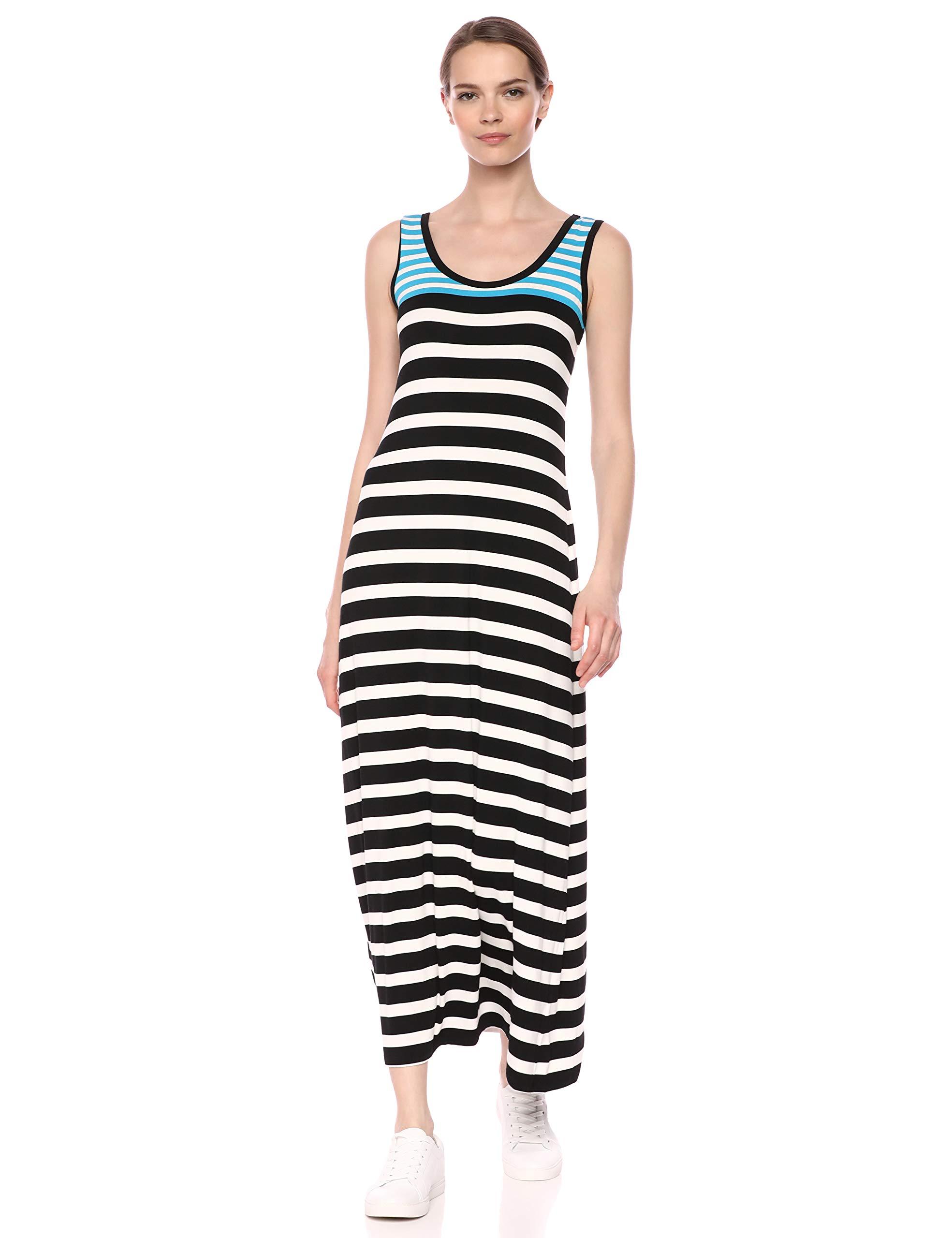 Calvin Klein Stripe Maxi Dress in Black - Lyst