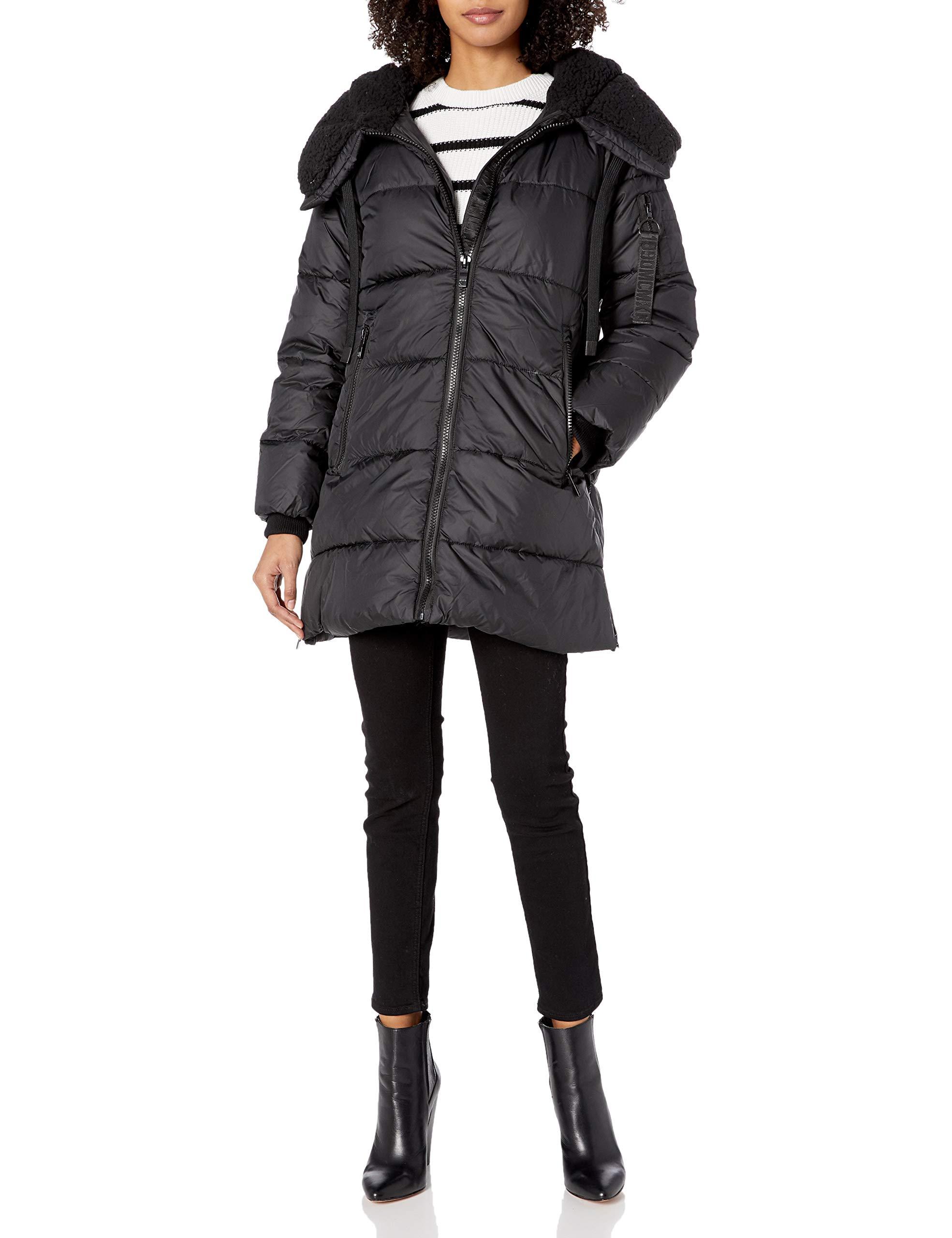 black belted puffer coat womens