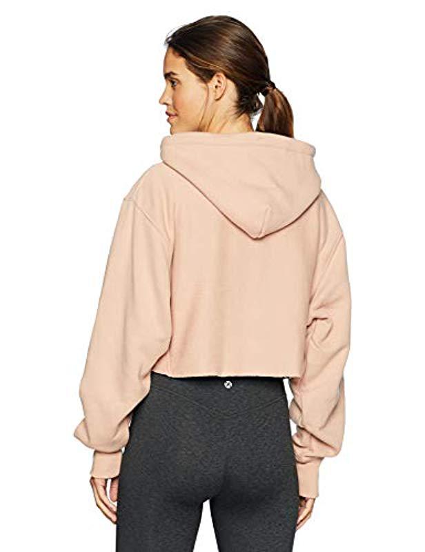 champion life women's reverse weave cropped cut off hood