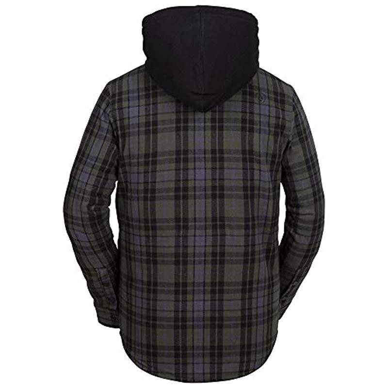 Volcom Field Insulated Flannel Jacket in Black for Men - Lyst