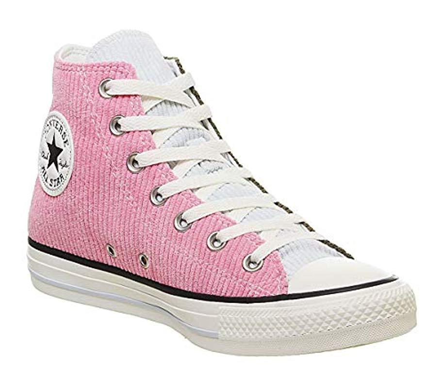 All Star – Baskets montantes en velours côtelé couleur « Herbal Pink  Converse | Lyst