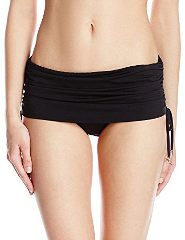 Calvin Klein Synthetic Side Shirred Bikini Swimsuit Bottom in Black - Save  59% | Lyst