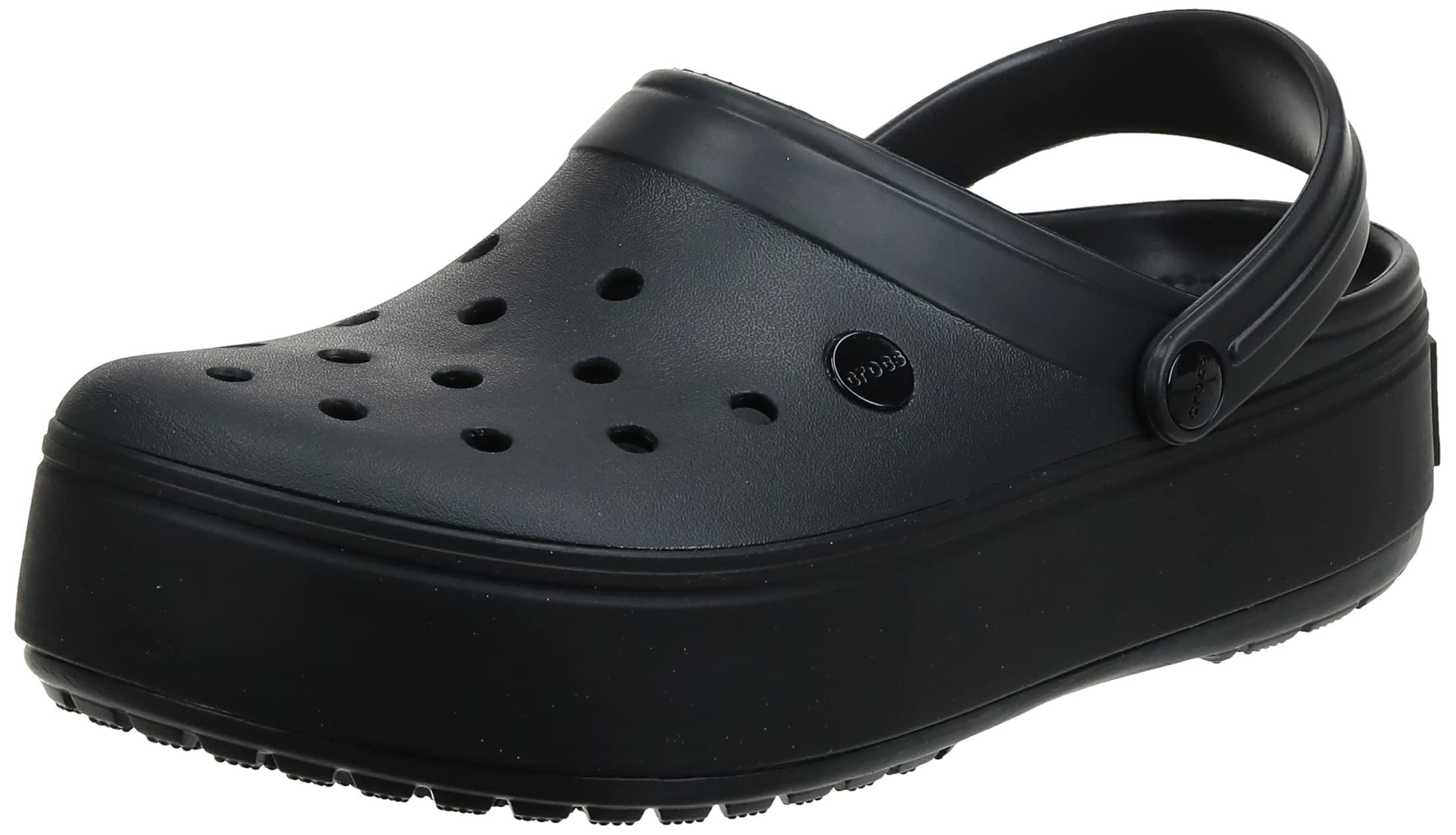 crocband platform clog black