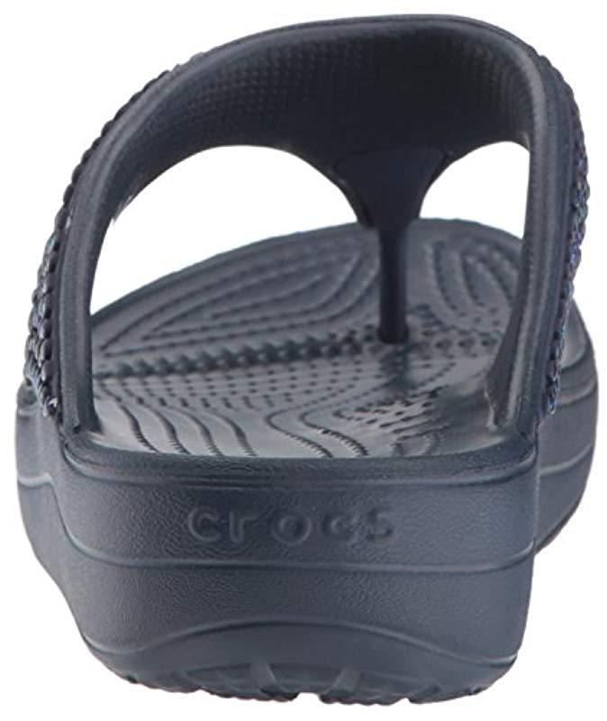 Crocs Sloane Embellished Flip Flop in Blue Lyst UK