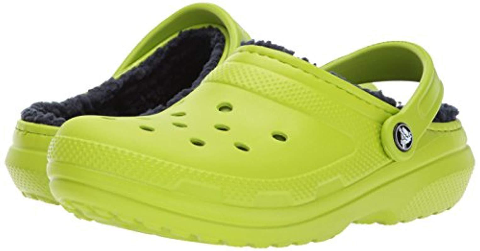 yellow fuzzy crocs