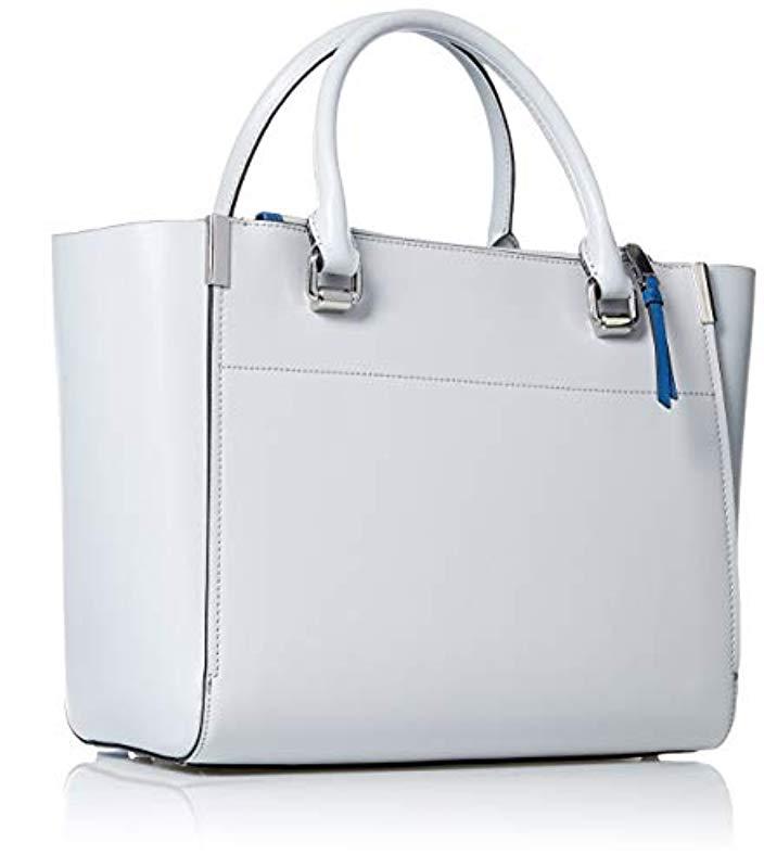 calvin klein raelynn saffiano leather satchel