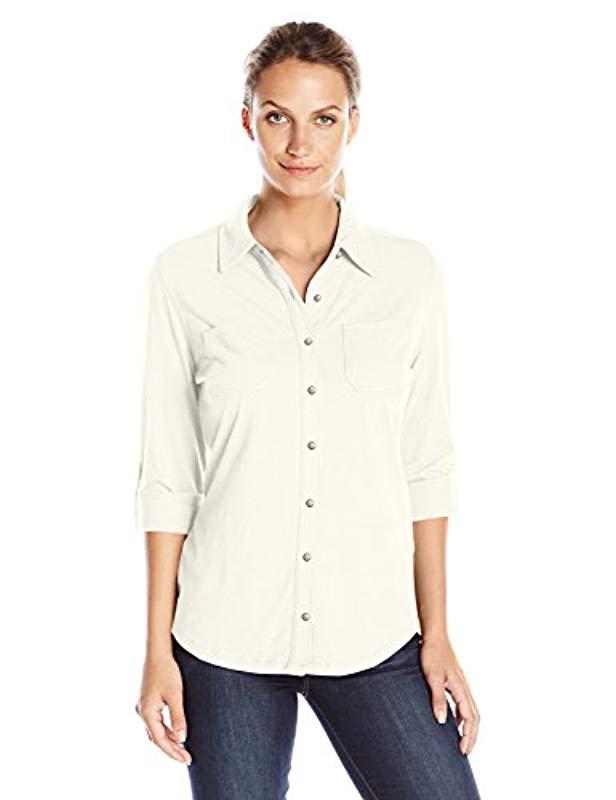 Carhartt Cotton Medina Knit Button Down Shirt in White Lyst