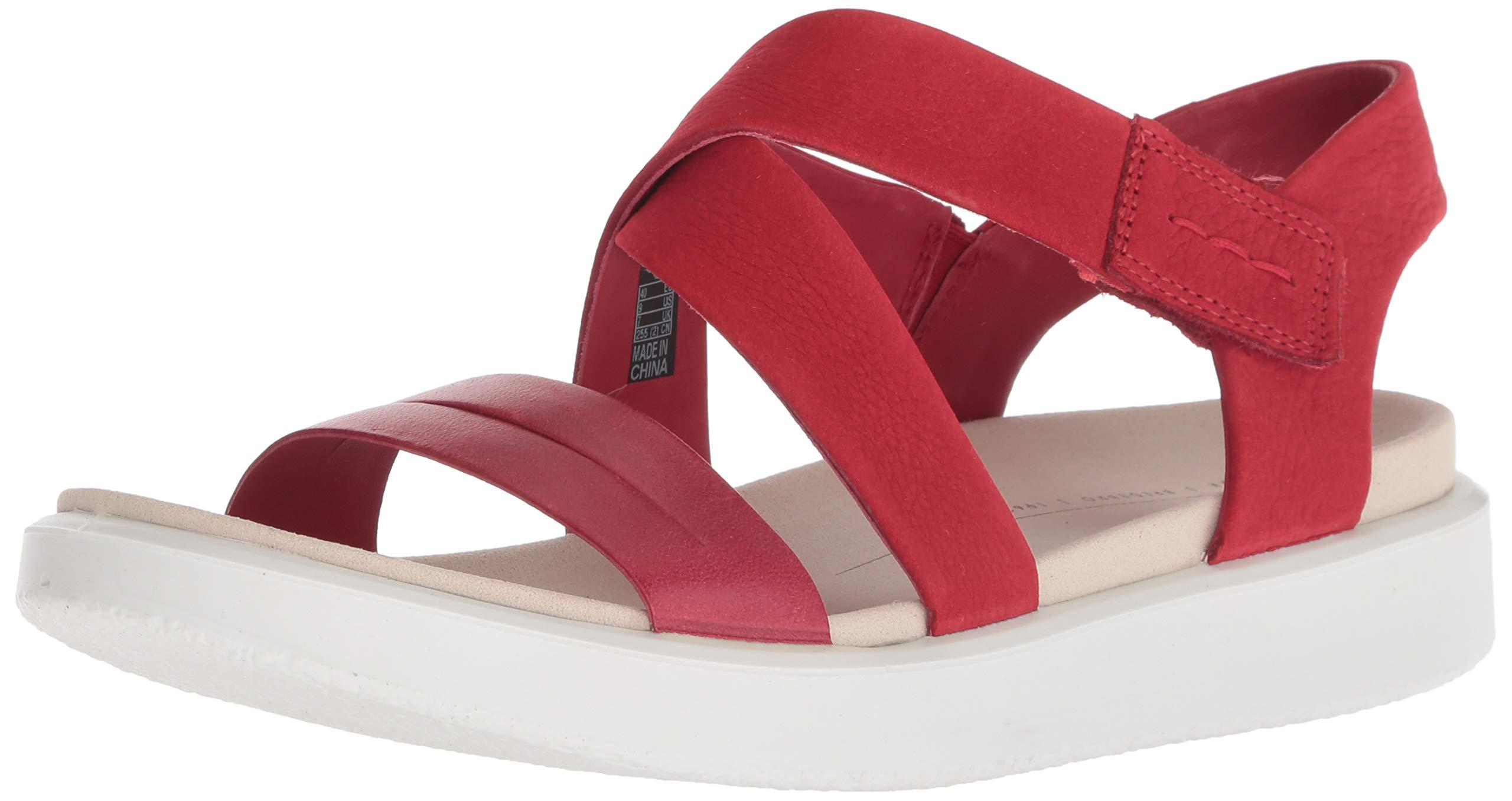red ecco sandals