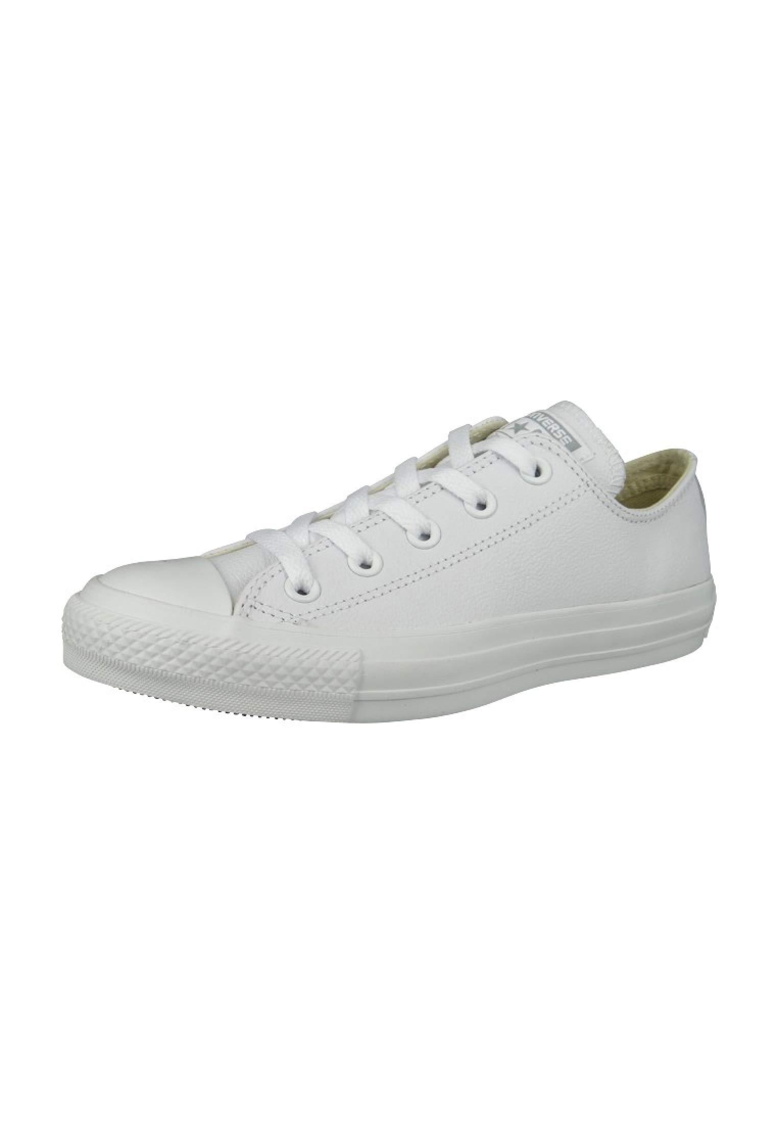 Converse All Star Ox Leather White Mono Trainers-uk 10.5 | Lyst