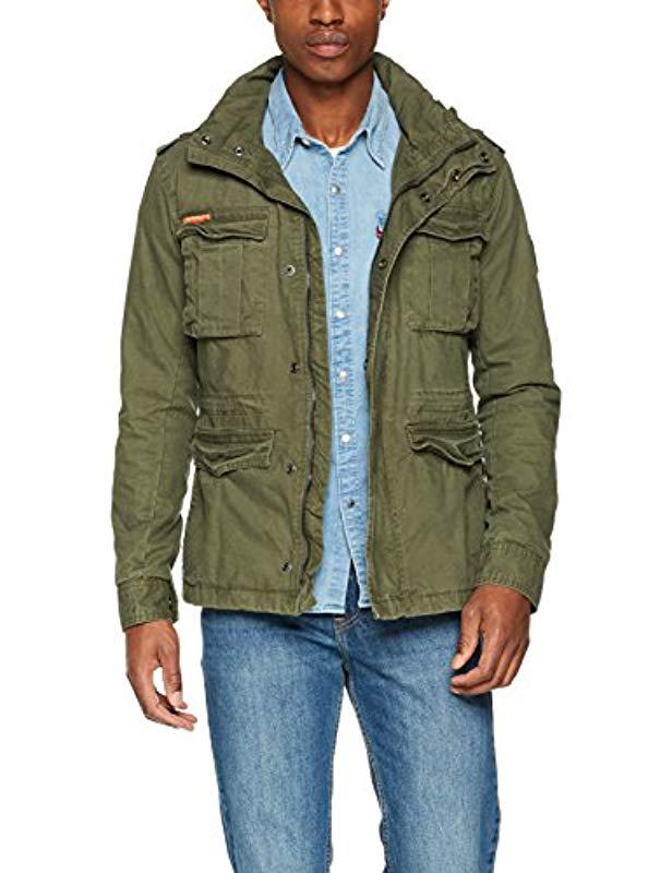 Superdry Fleece Classic Rookie Military Track Jacket in Green for Men - Lyst