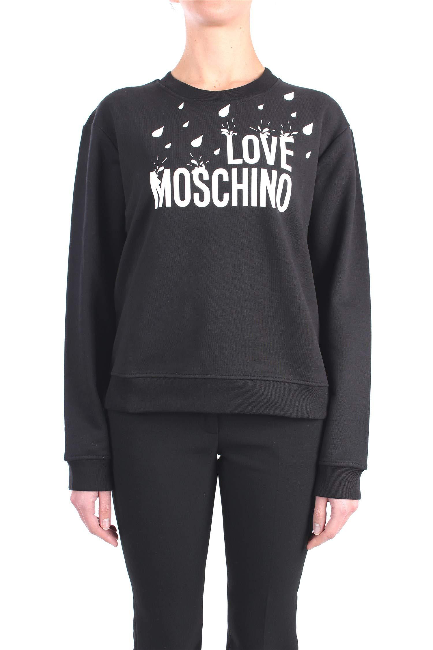 Love Moschino Soft Stretch Cotton Regular-Fit Long-Sleeved Hooded Sweatshirt Maglia di Tuta Donna 