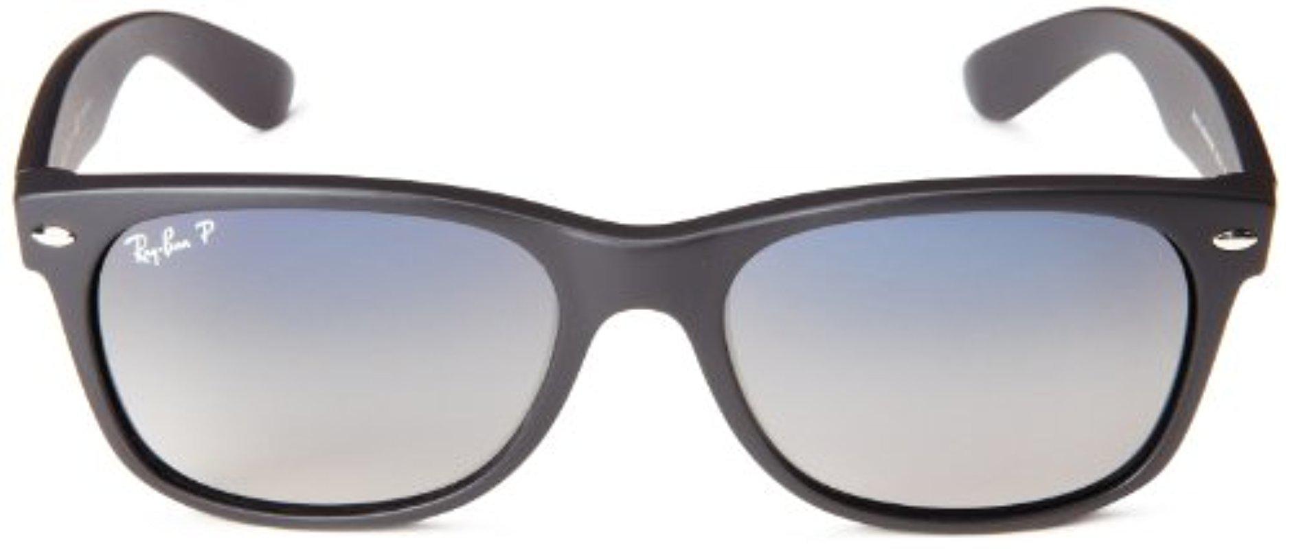 Ray Ban Unisex New Wayfarer Polarized Sunglasses Black Polarized Blue Grey Gradient Blue Gradient Grey 55mm In Gray Lyst