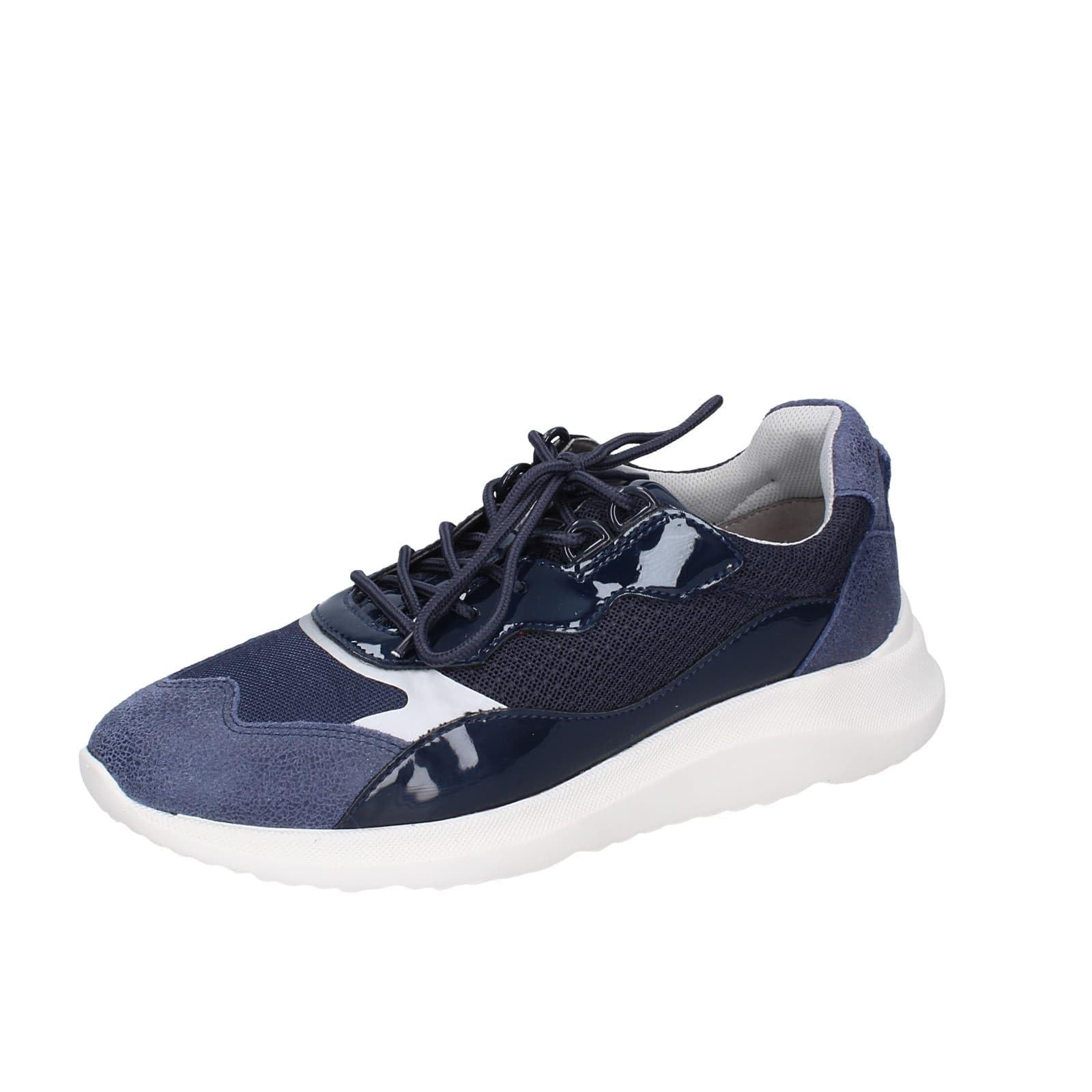 Geox Patent Leather Blue Fashion-sneakers 5 Uk | Lyst UK