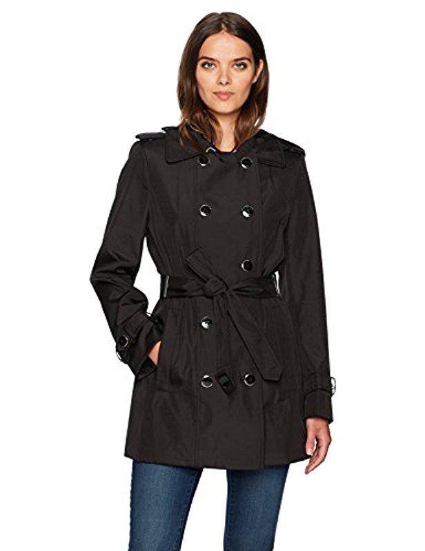 Calvin Klein Bonded Water Resistant Double Breasted Trench Rain Coat in ...
