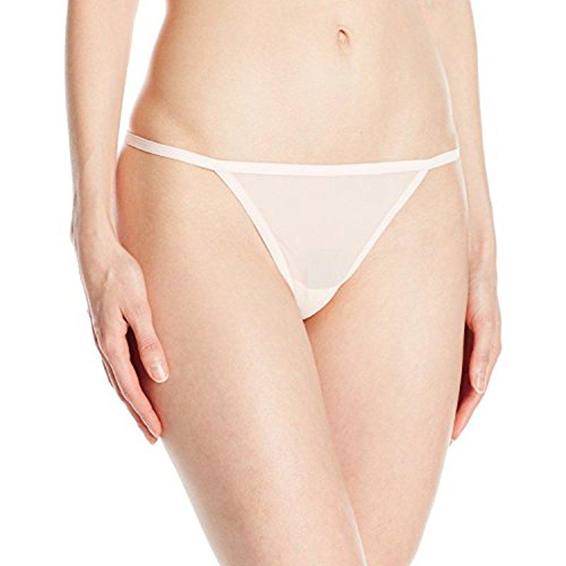 Calvin Klein Sheer Marquisette Thong String Panty in Natural - Lyst