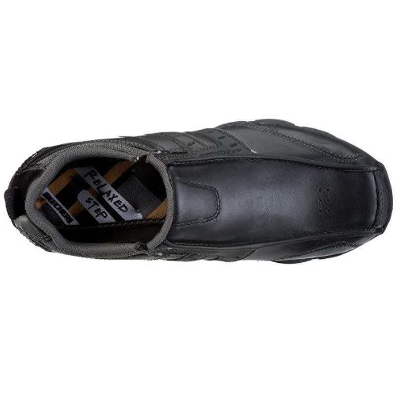 Skechers Leather Diameter (black) Slip On Shoes for Men - Save 41% | Lyst
