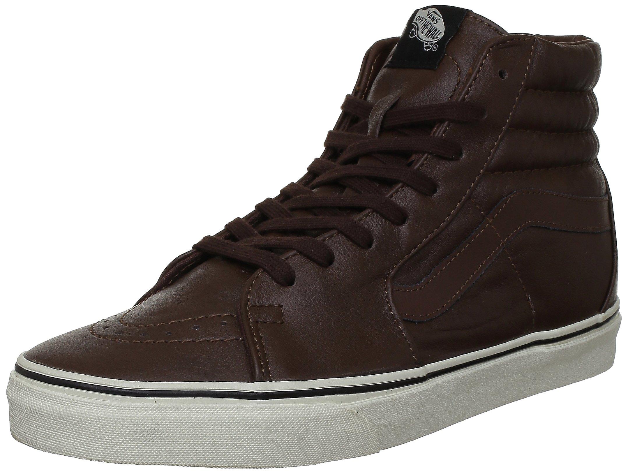 Vans sk8 hi leather brown deals