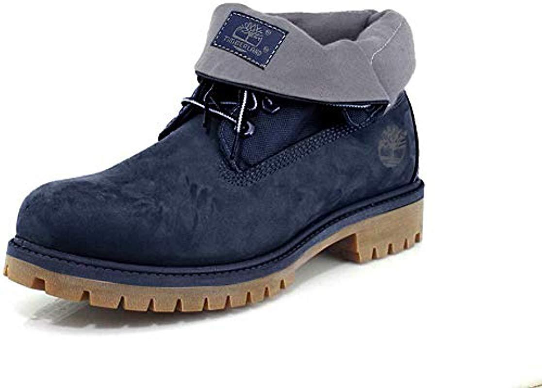 Timberland Leather Icon Collection Single Roll-top Ankle Boot in Navy  Nubuck (Blue) for Men - Lyst
