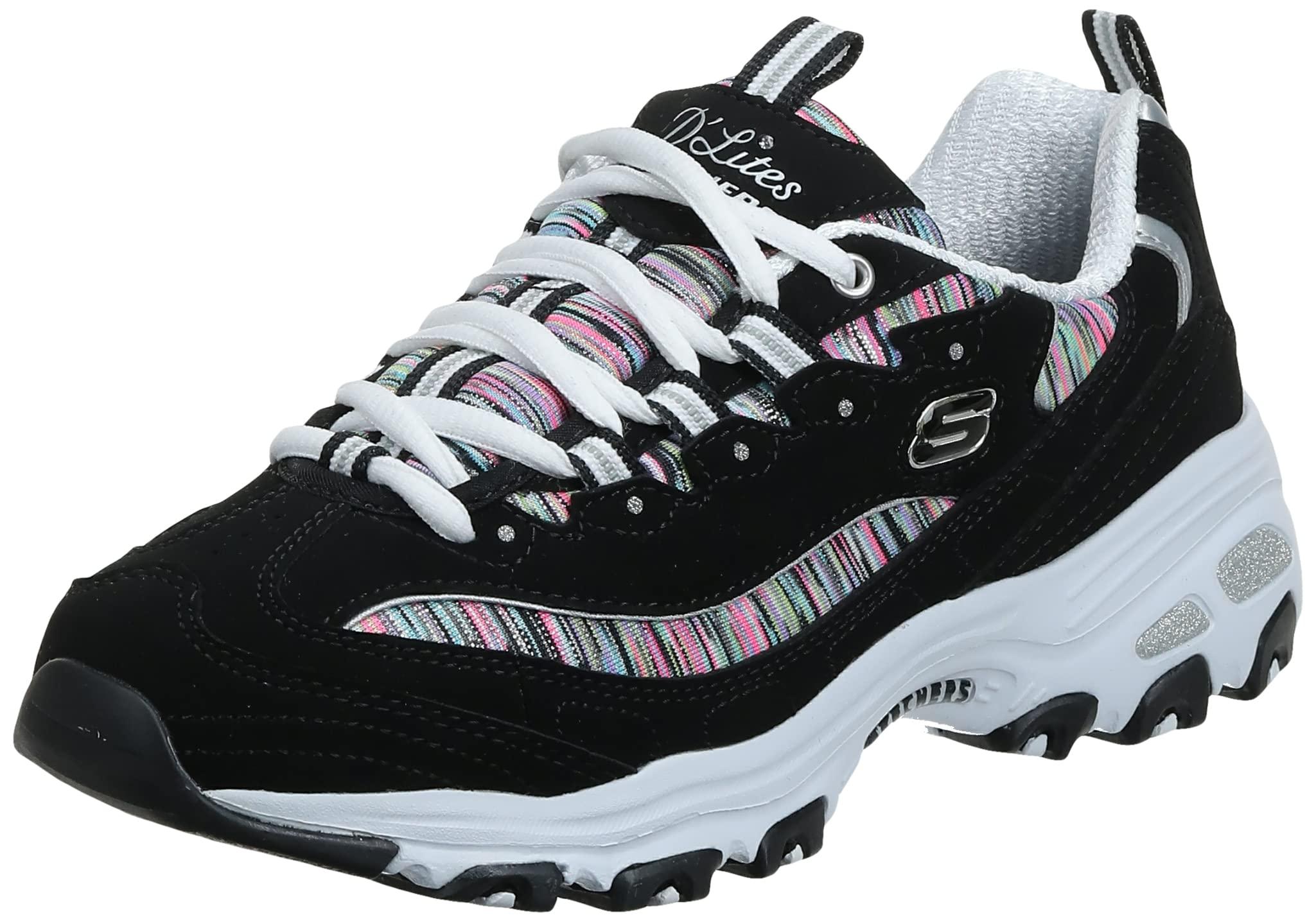 Skechers D'lites-floral Days Trainers in Black | Lyst