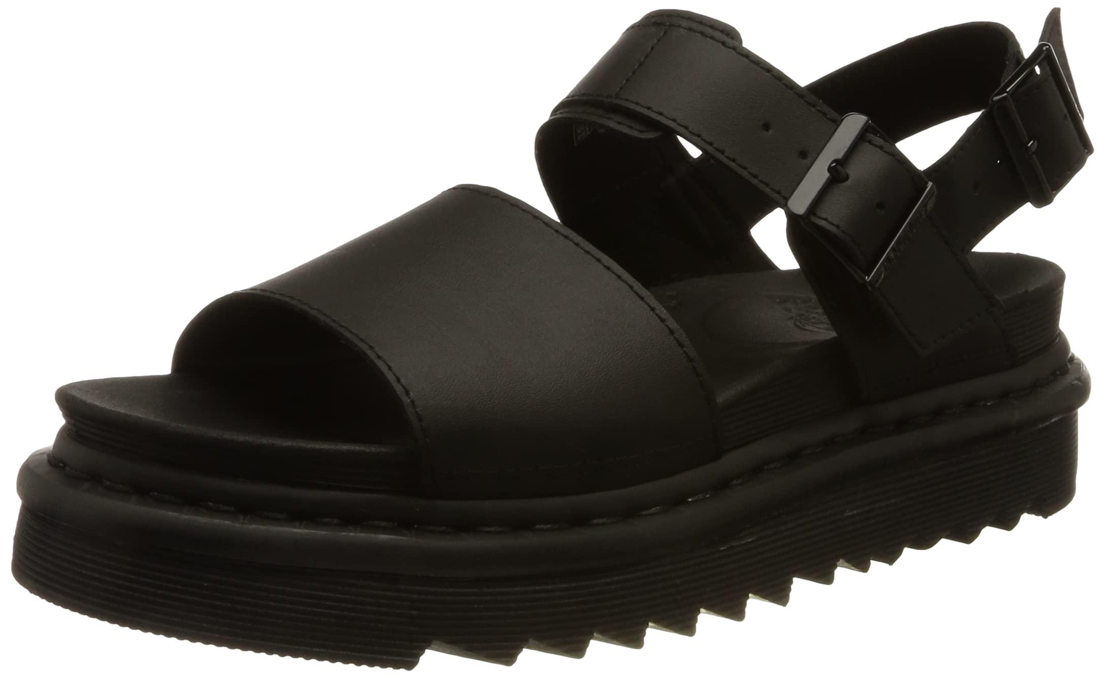 dr martens voss sandals black and white