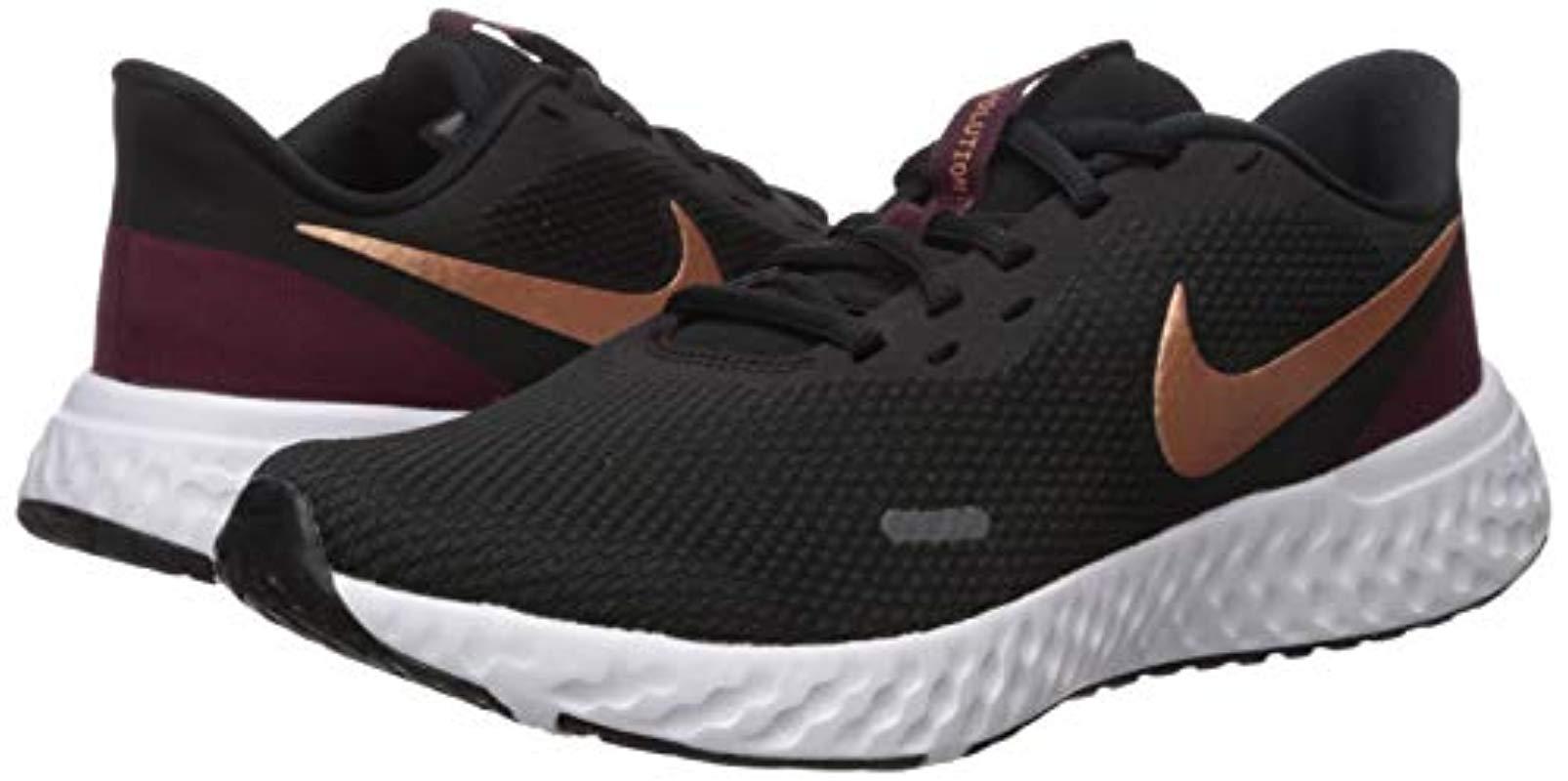 women's nike revolution 5 black metallic copper