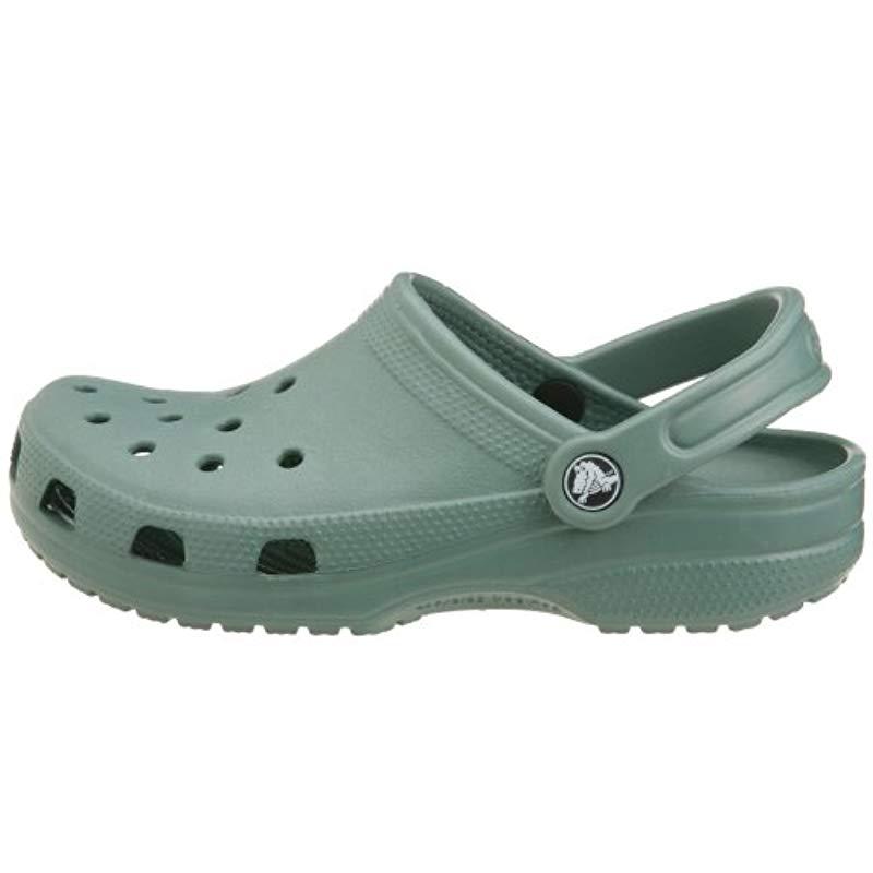 sage green crocs